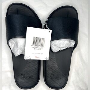 NWT Archies black slides,size W8